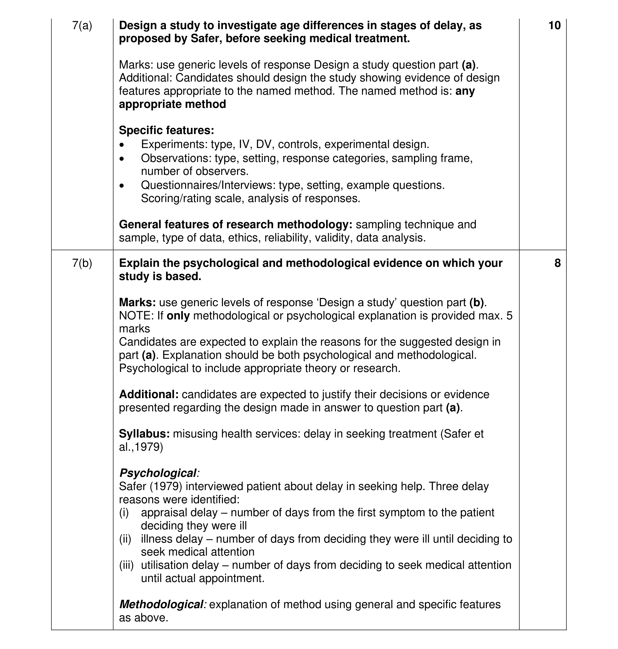 Mark scheme for question 37