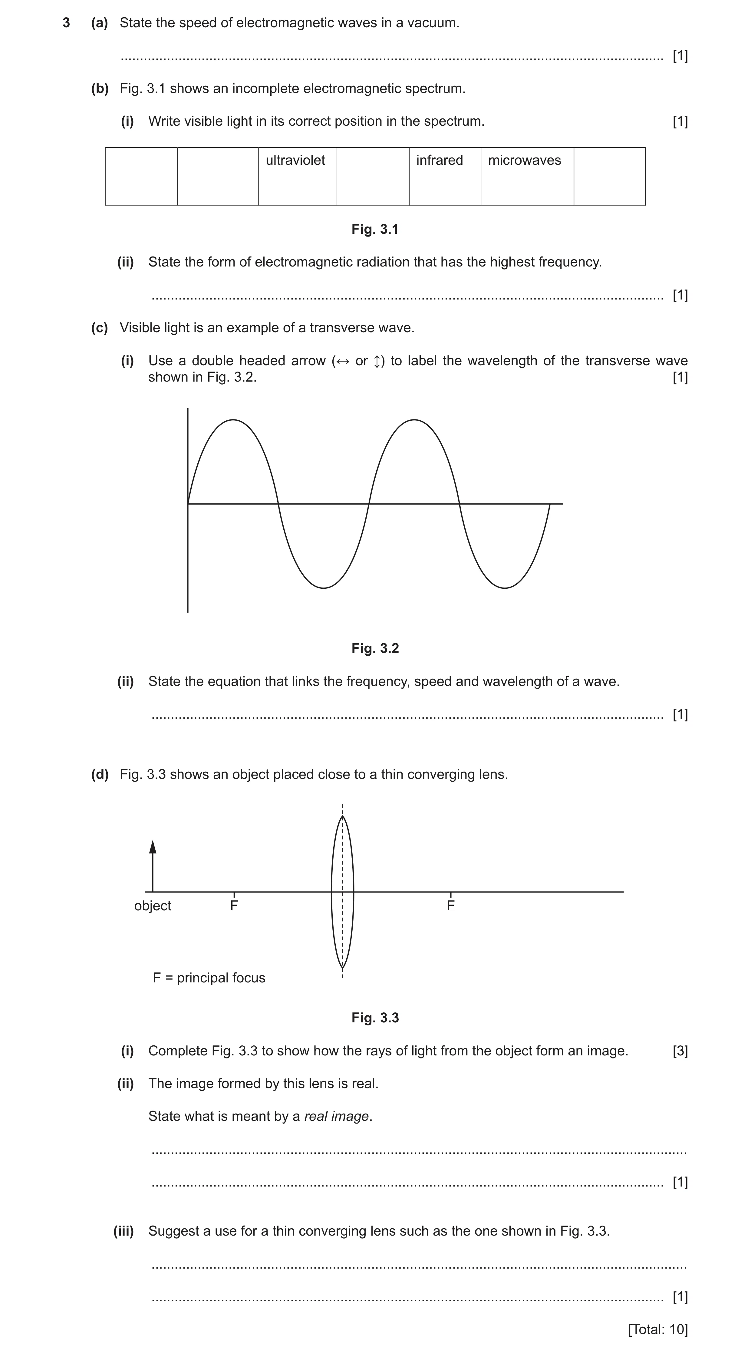Question 22: (a) State the speed of electromagnetic waves in a vacuum. .................................................................................…