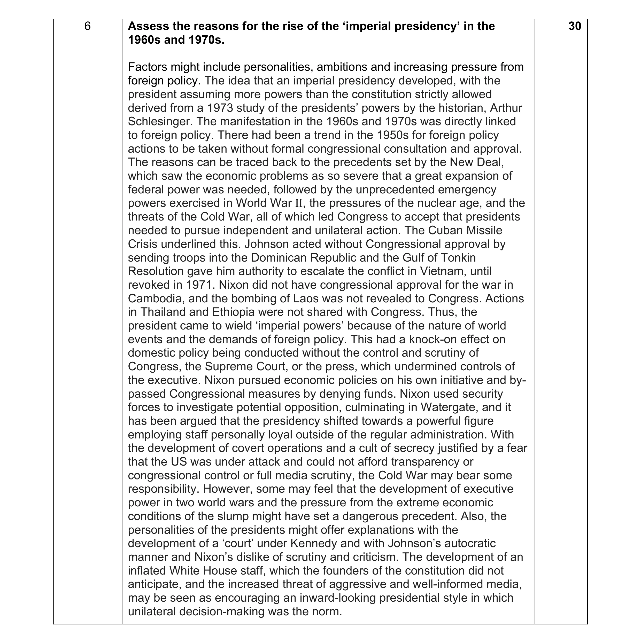 Mark scheme for question 1