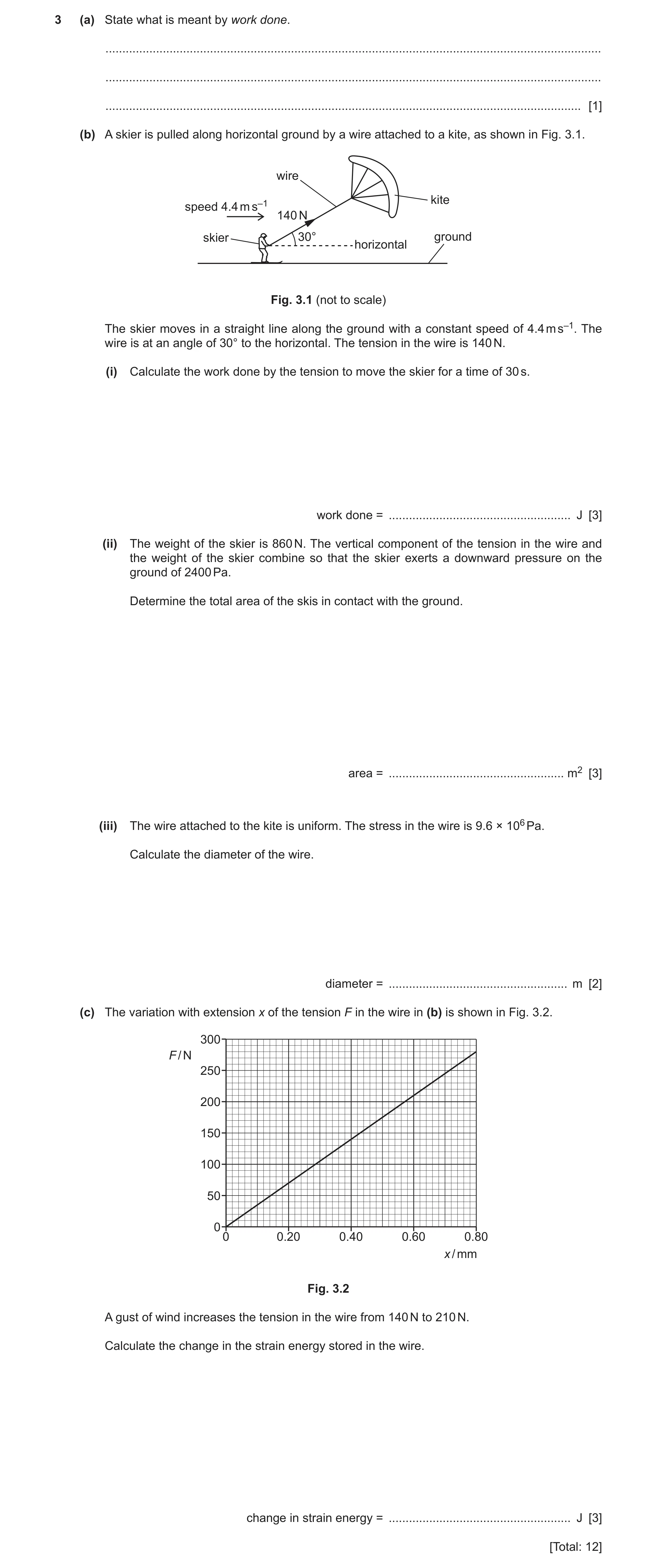Question 9: (a) State what is meant by work done. .....................................................................................................…