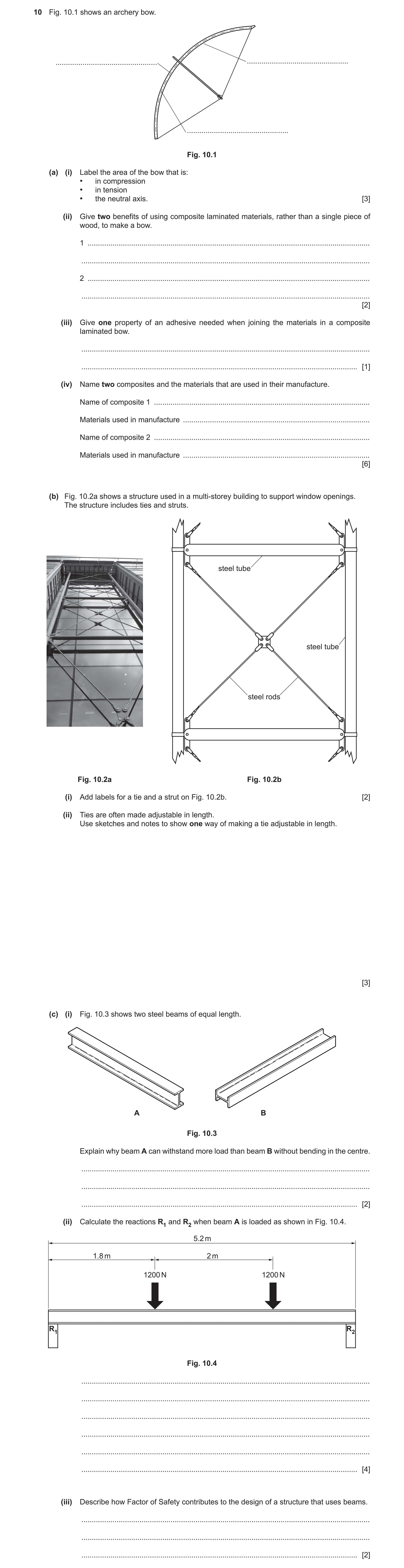 Question 106: Fig. 10.1 shows an archery bow. ................................................. ................................................. .......…