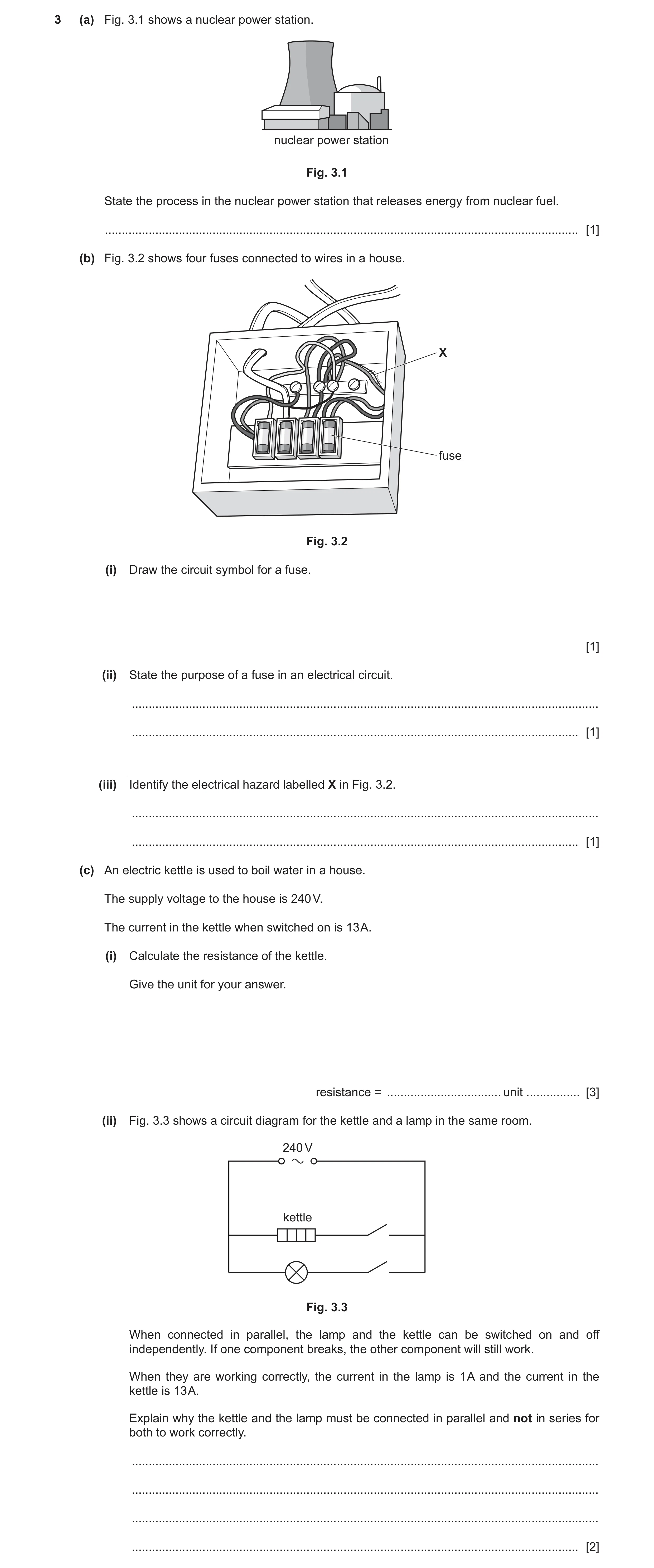 Question 45: (a) Fig. 3.1 shows a nuclear power station. nuclear power station Fig. 3.1 State the process in the nuclear power station that releases ene…
