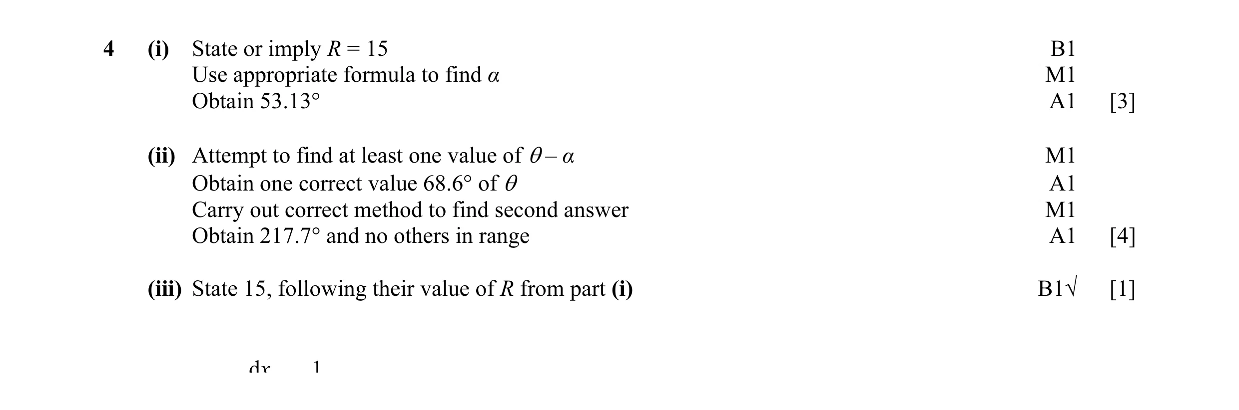 Mark scheme for question 29