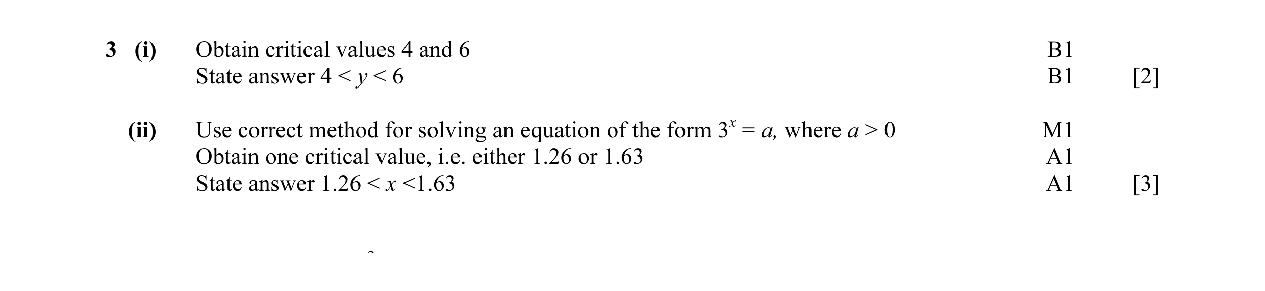 Mark scheme for question 2
