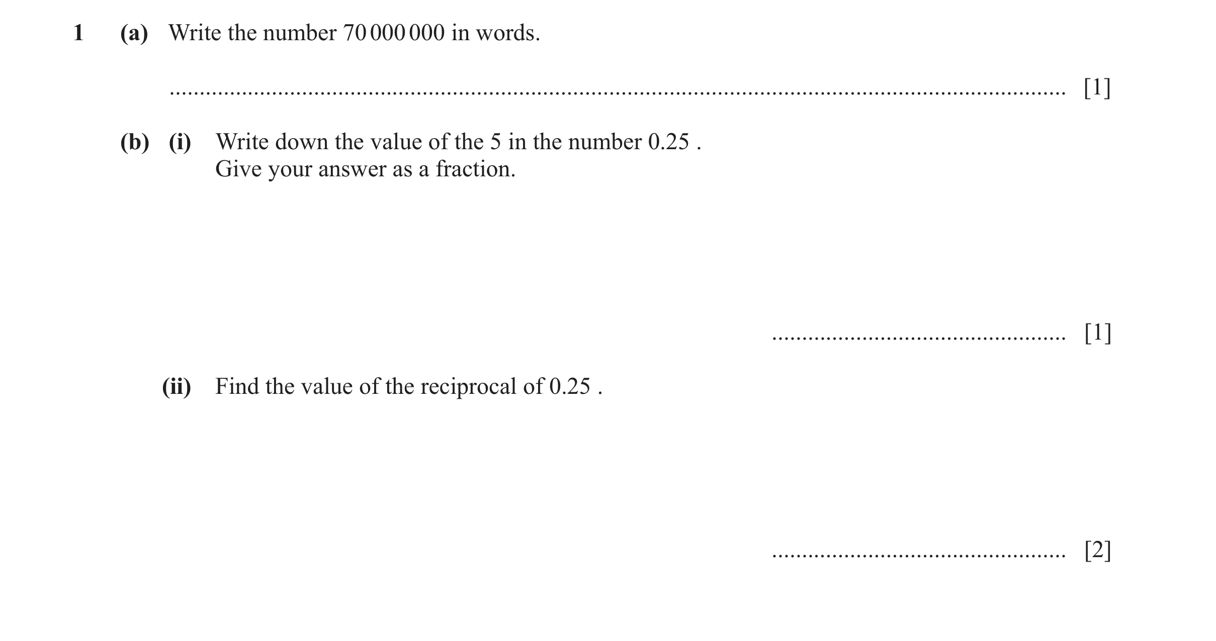 Question 160: (a) Write the number 70 000 000 in words. .................................................................................................…