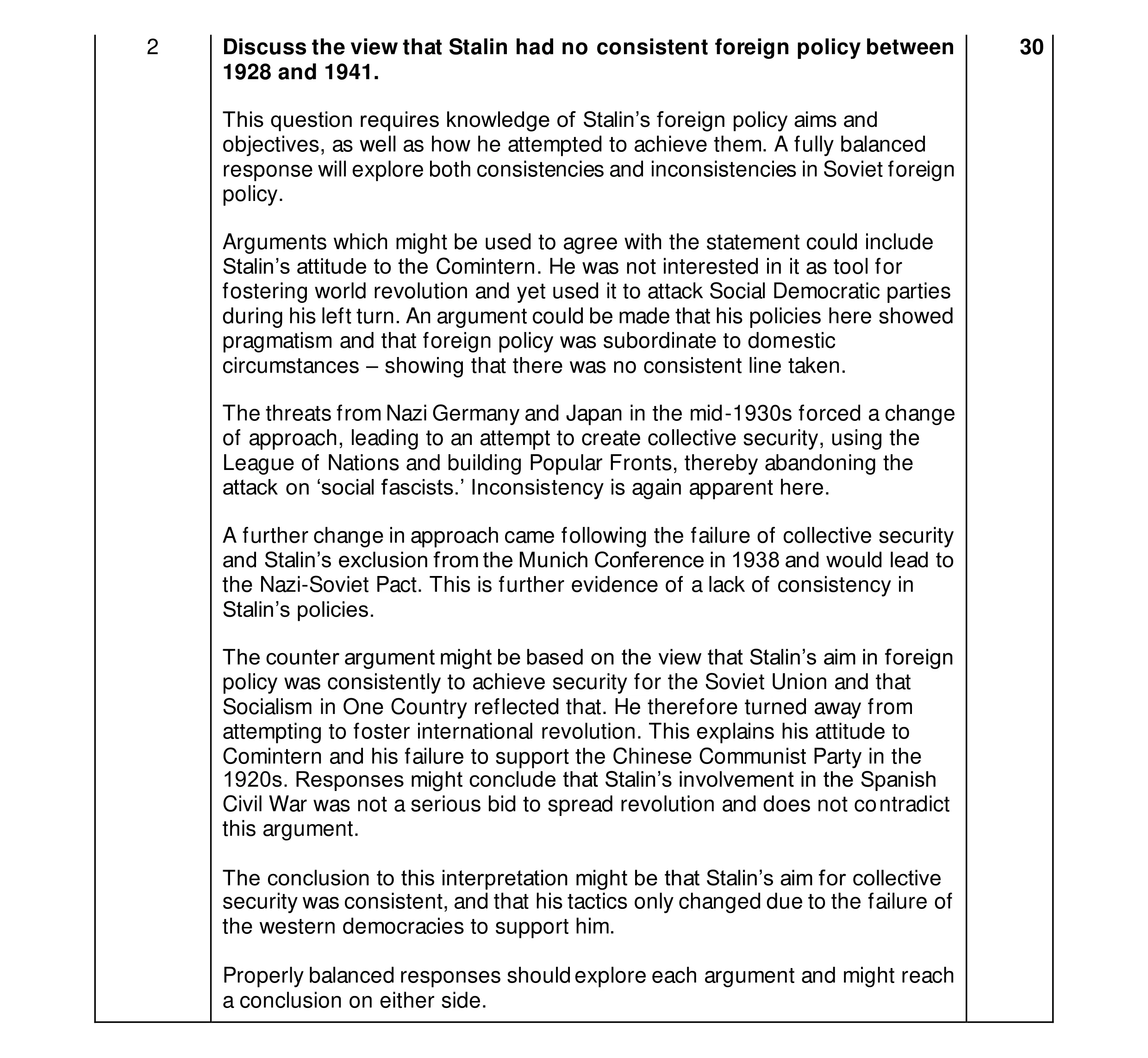 Mark scheme for question 74