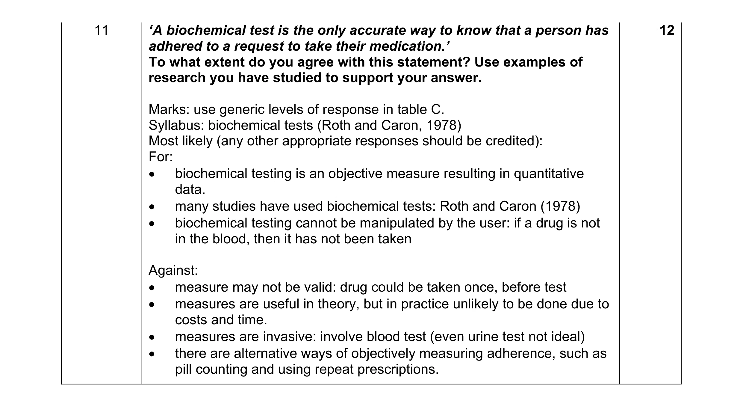 Mark scheme for question 31