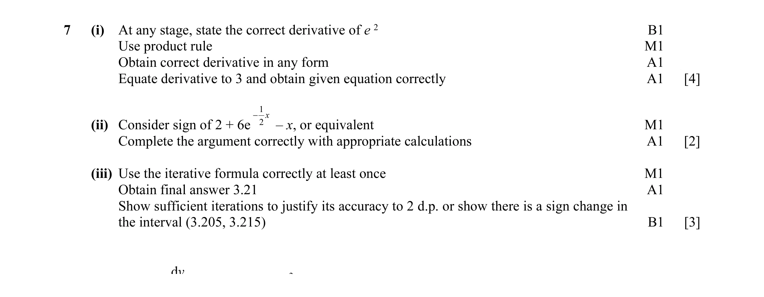 Mark scheme for question 28