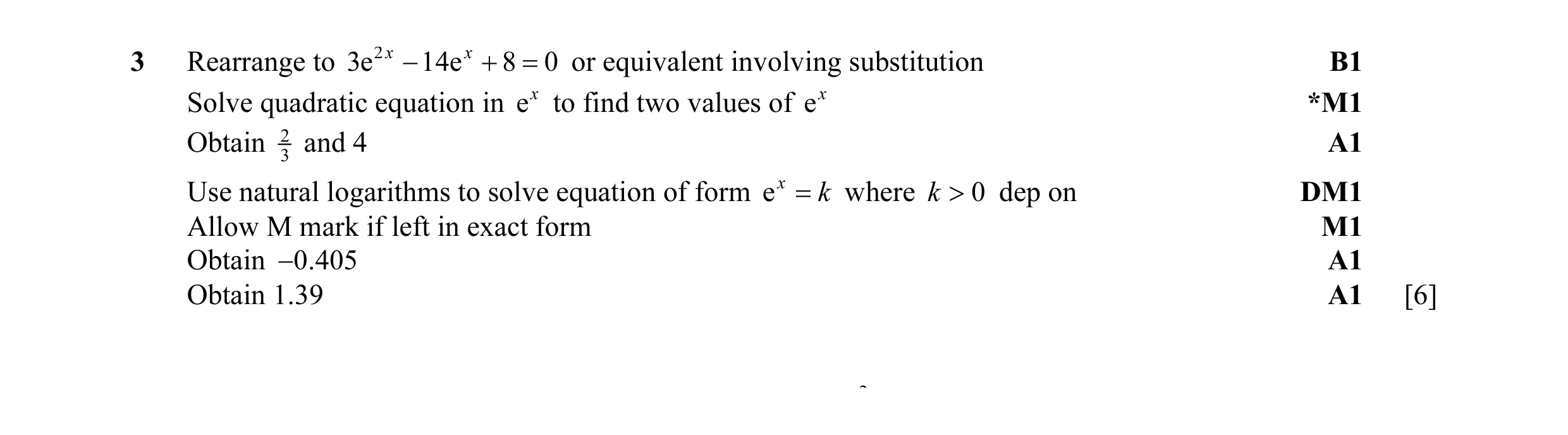 Mark scheme for question 40