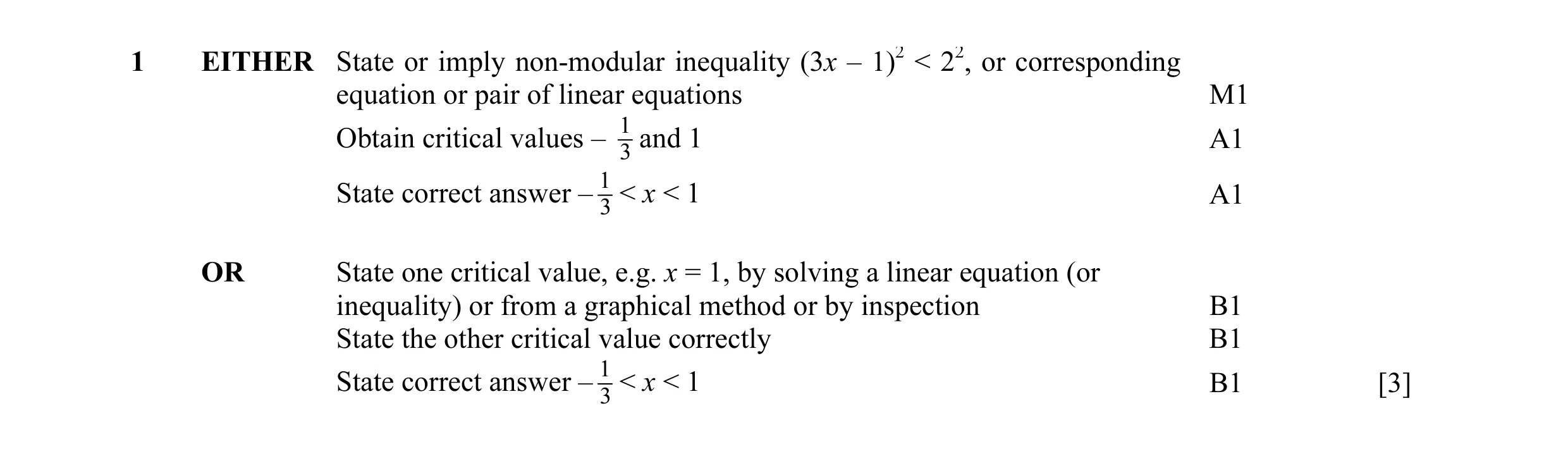 Mark scheme for question 2