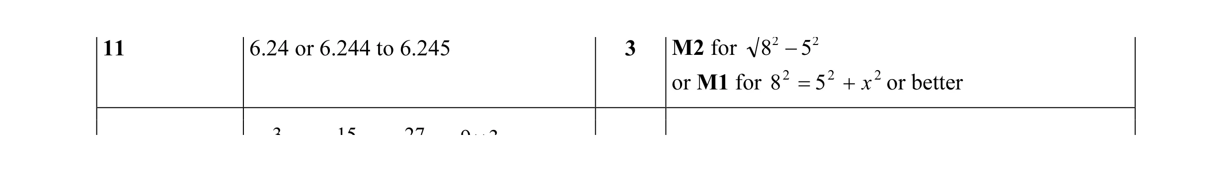 Mark scheme for question 7