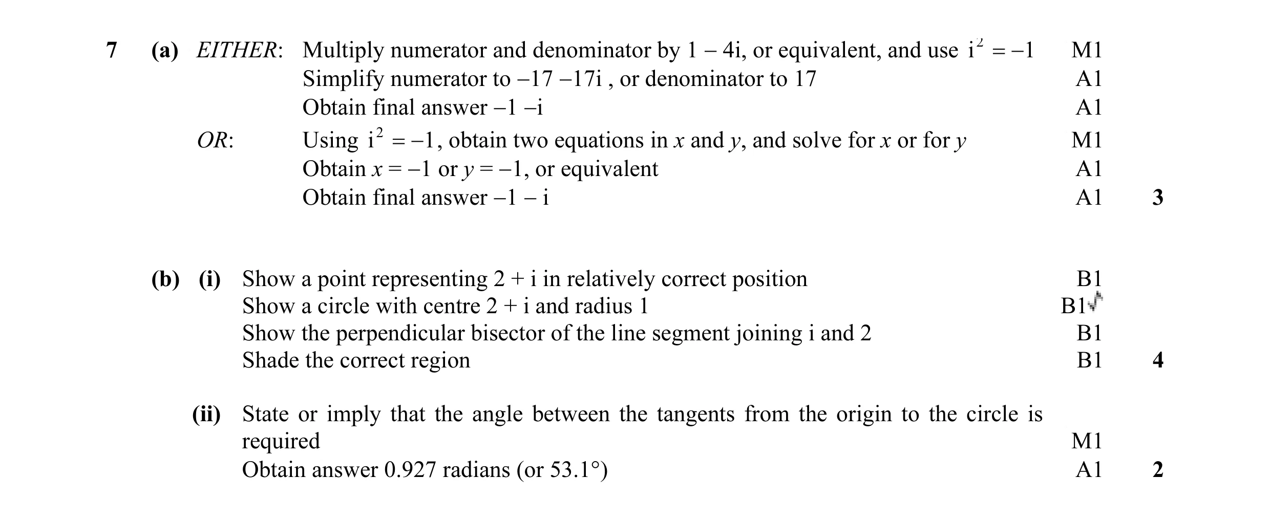 Mark scheme for question 32