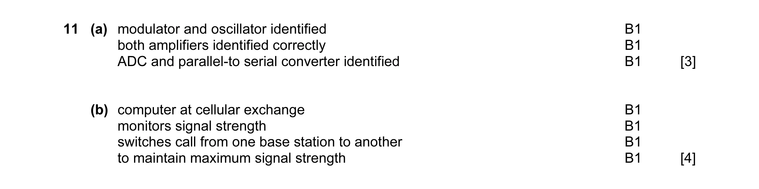 Mark scheme for question 2