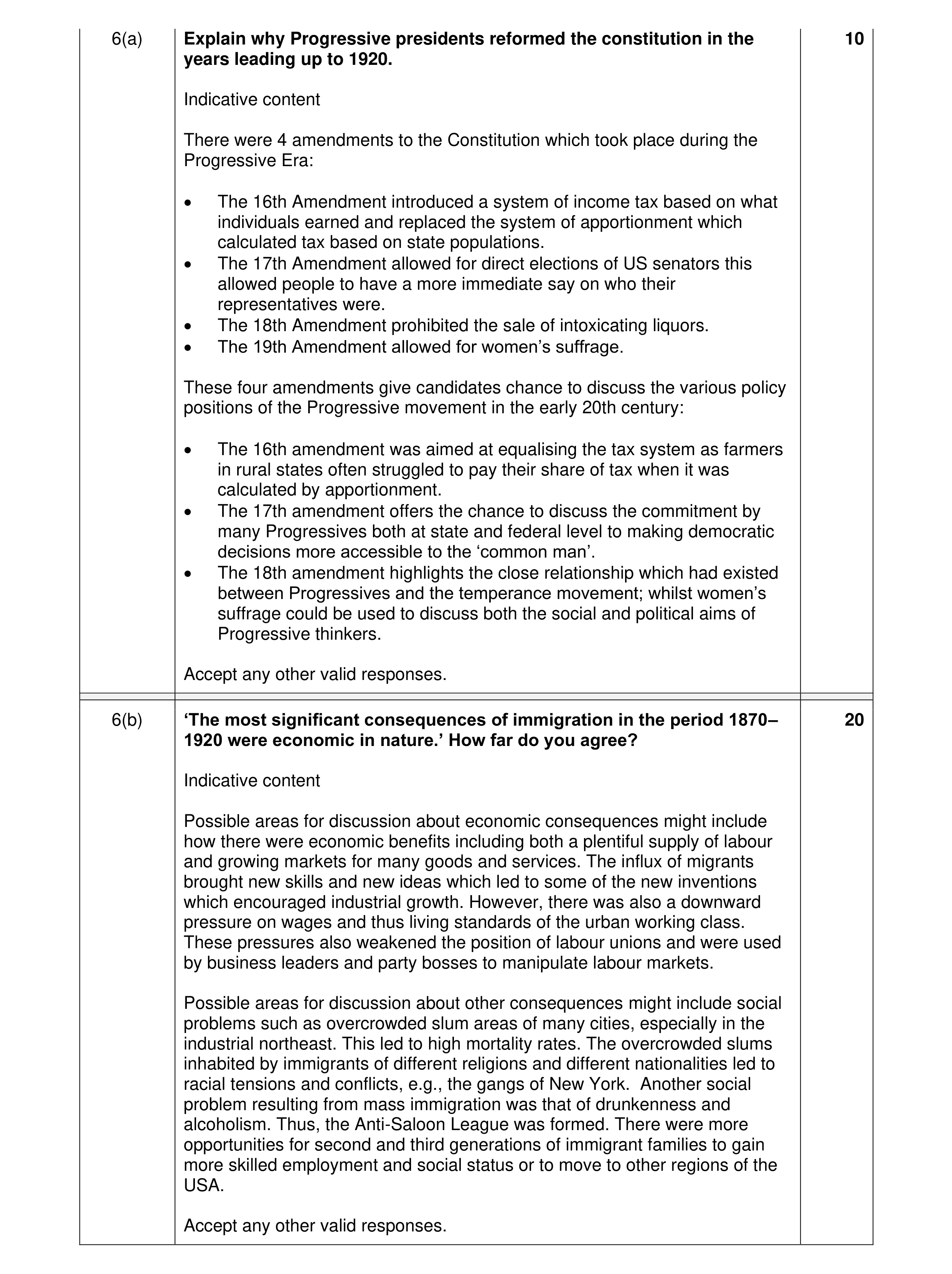Mark scheme for question 13