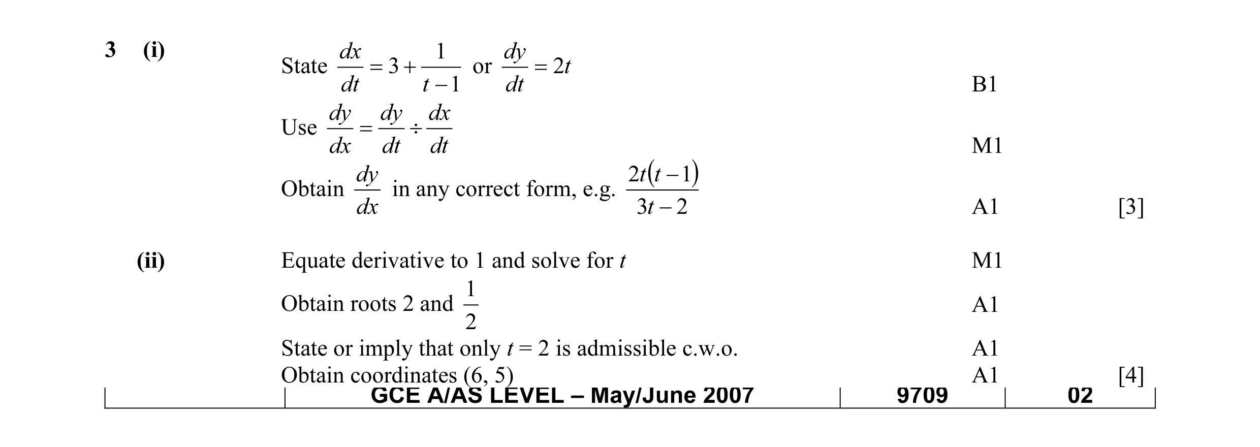 Mark scheme for question 2