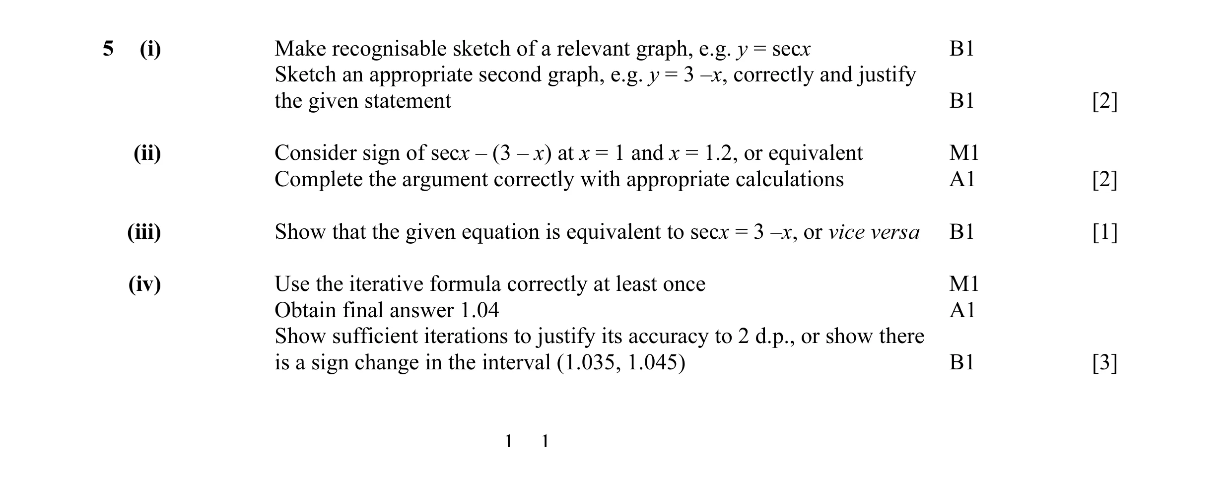 Mark scheme for question 2