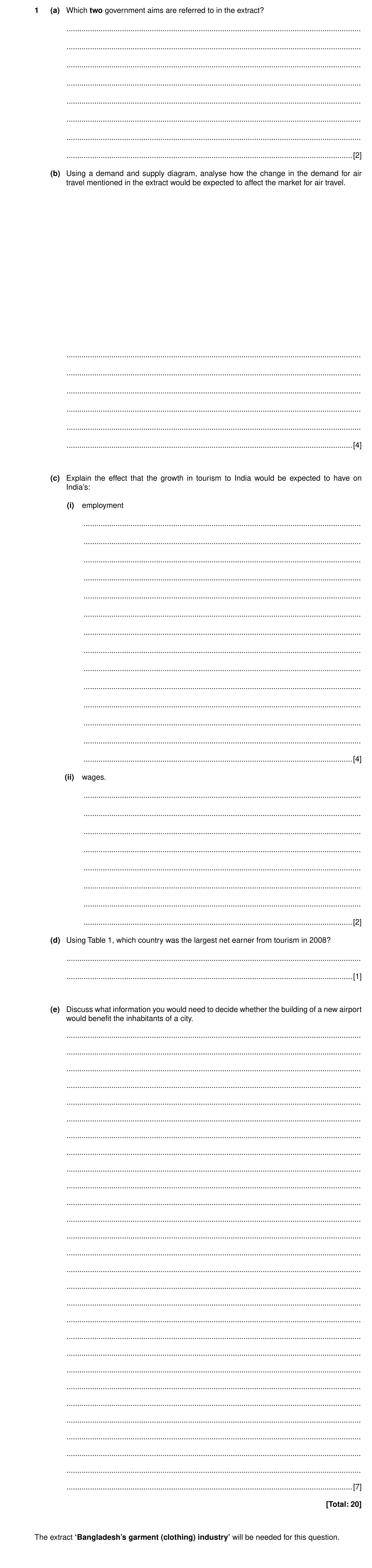 Question 6: (a) Which two government aims are referred to in the extract? .............................................................................…