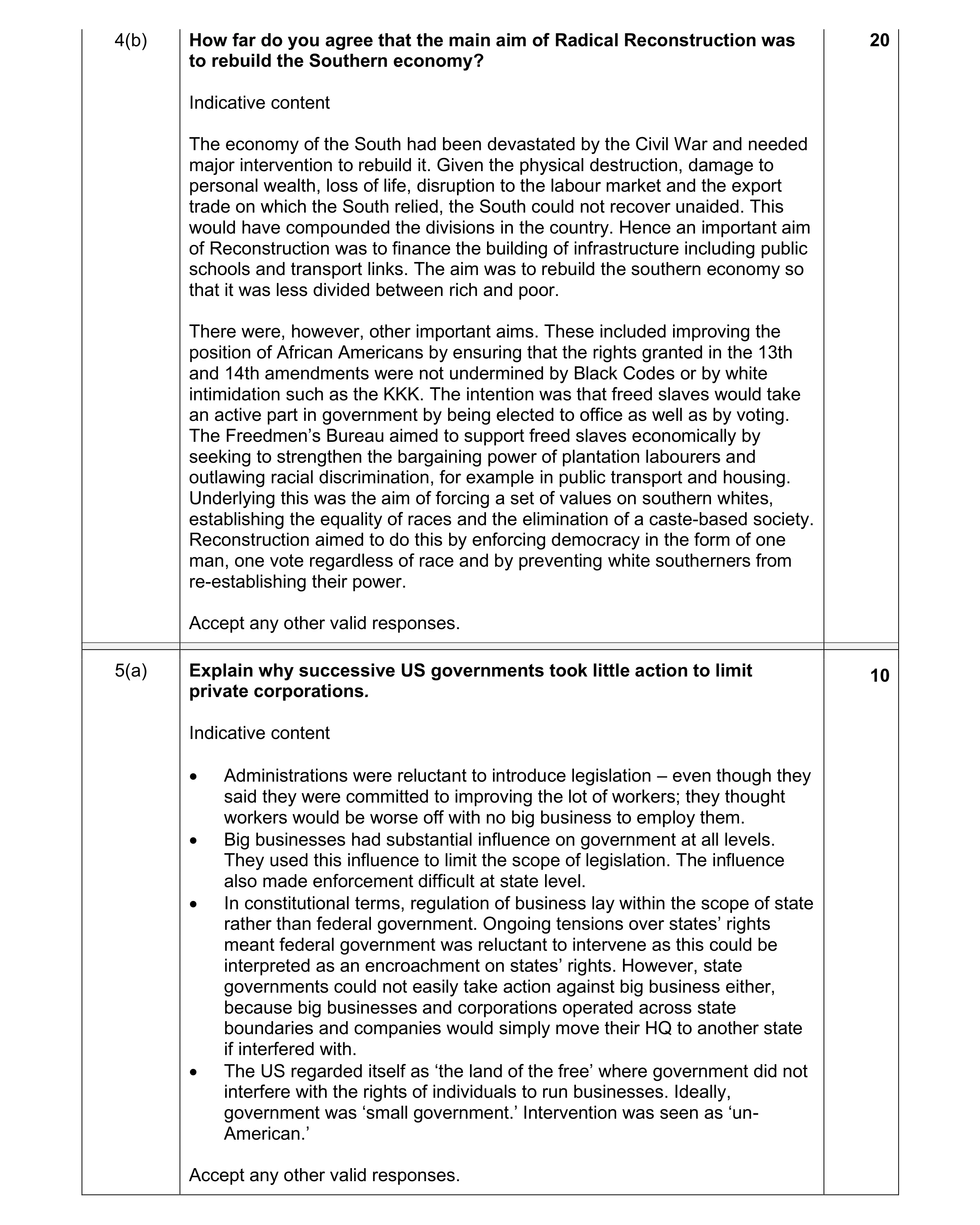 Mark scheme for question 23