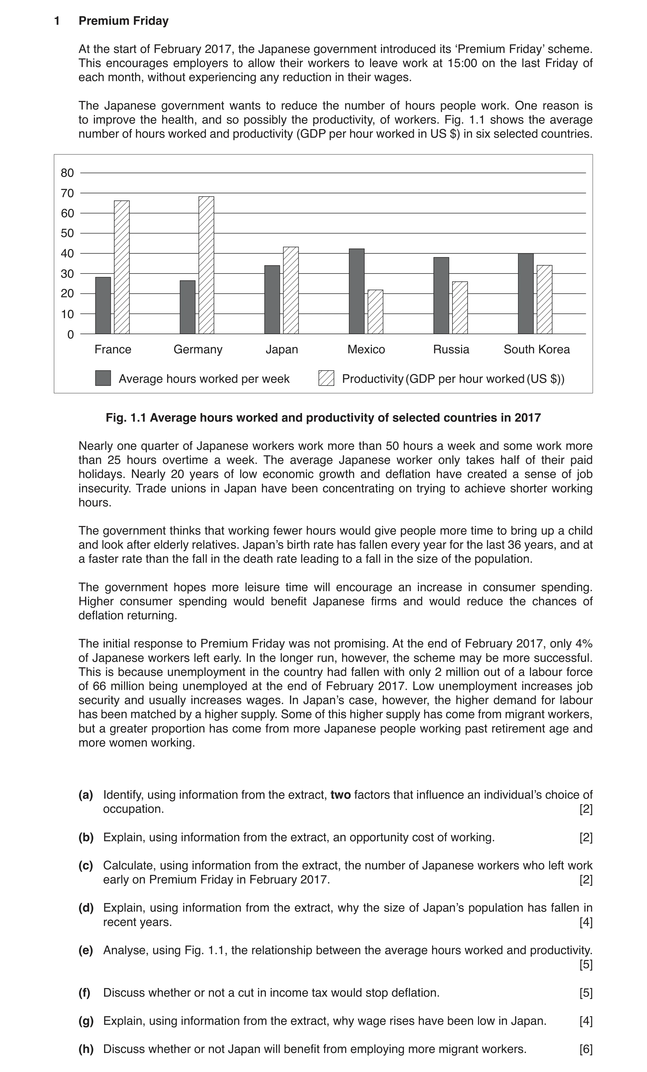 Question 9: Premium Friday At the start of February 2017, the Japanese government introduced its ‘Premium Friday’ scheme. This encourages employers to …