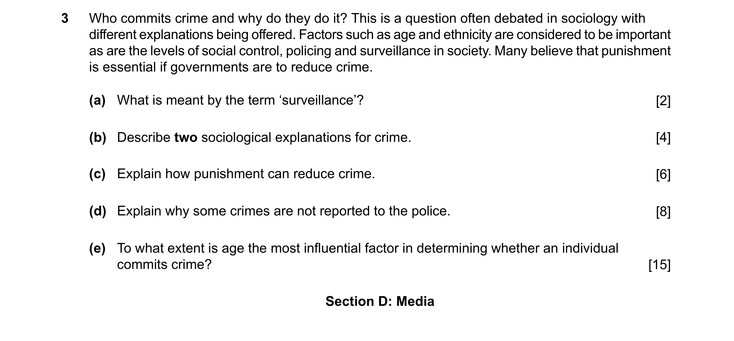 Question 47: Who commits crime and why do they do it? This is a question often debated in sociology with different explanations being offered. Factors s…