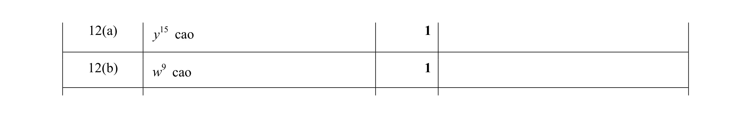 Mark scheme for question 34