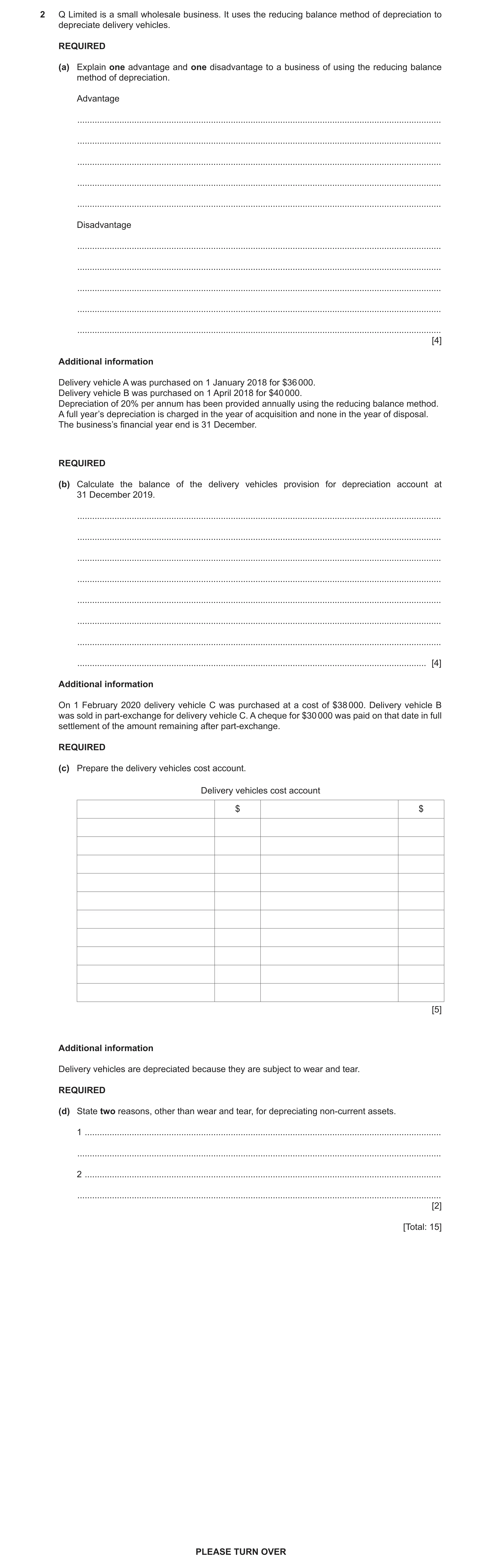 Question 17: Q Limited is a small wholesale business. It uses the reducing balance method of depreciation to depreciate delivery vehicles. REQUIRED (a) …
