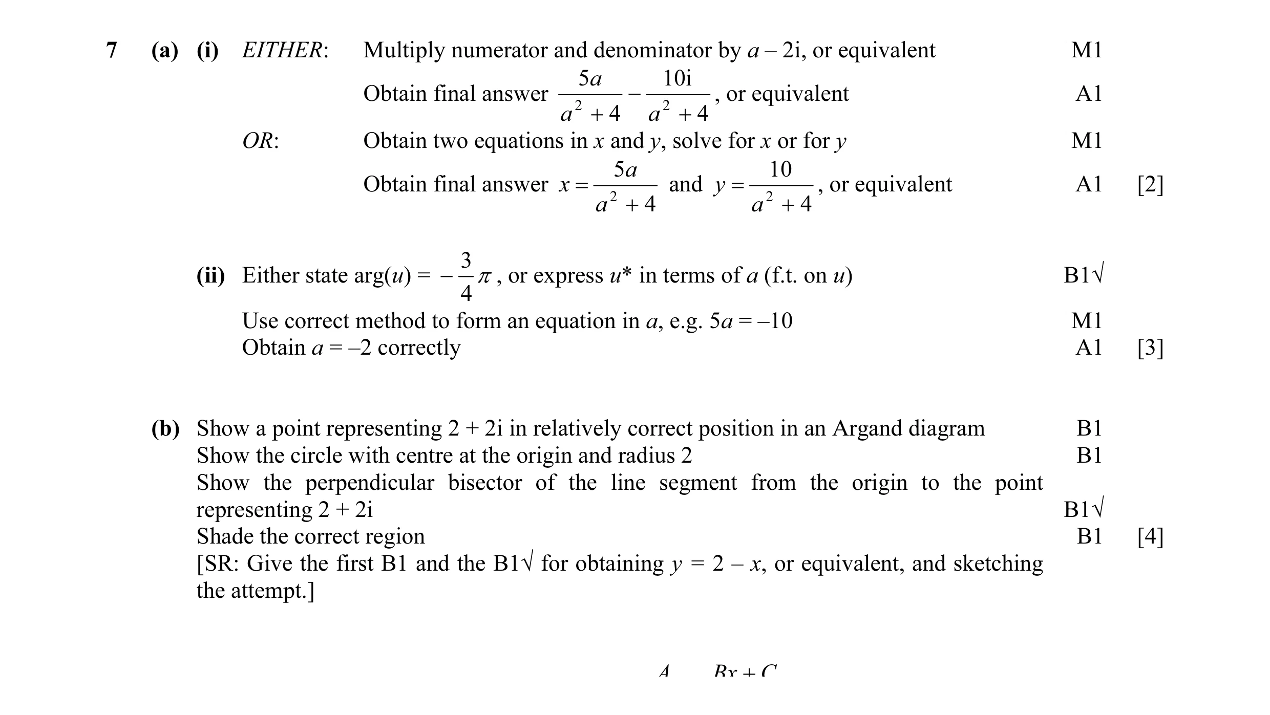 Mark scheme for question 18