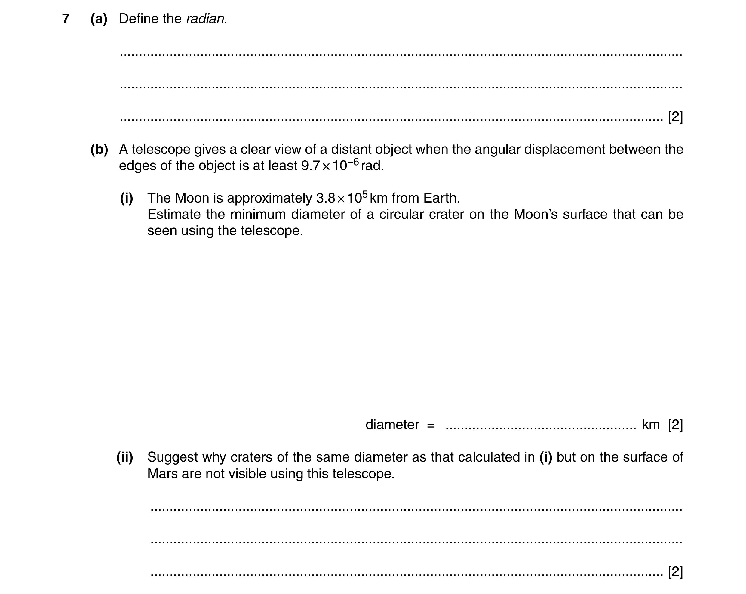 Question 12: (a) Define the radian. ....................................................................................................................…