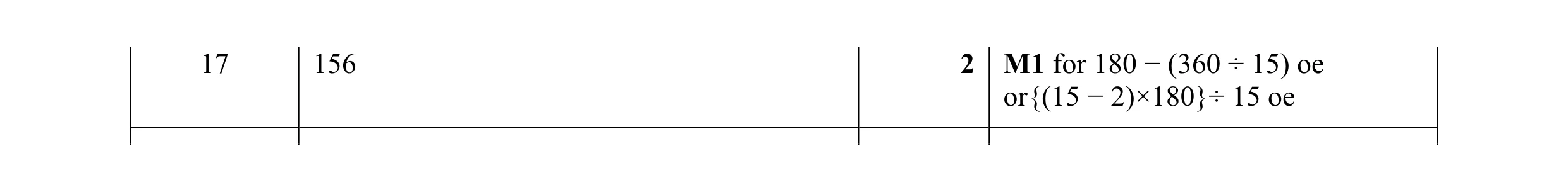 Mark scheme for question 70