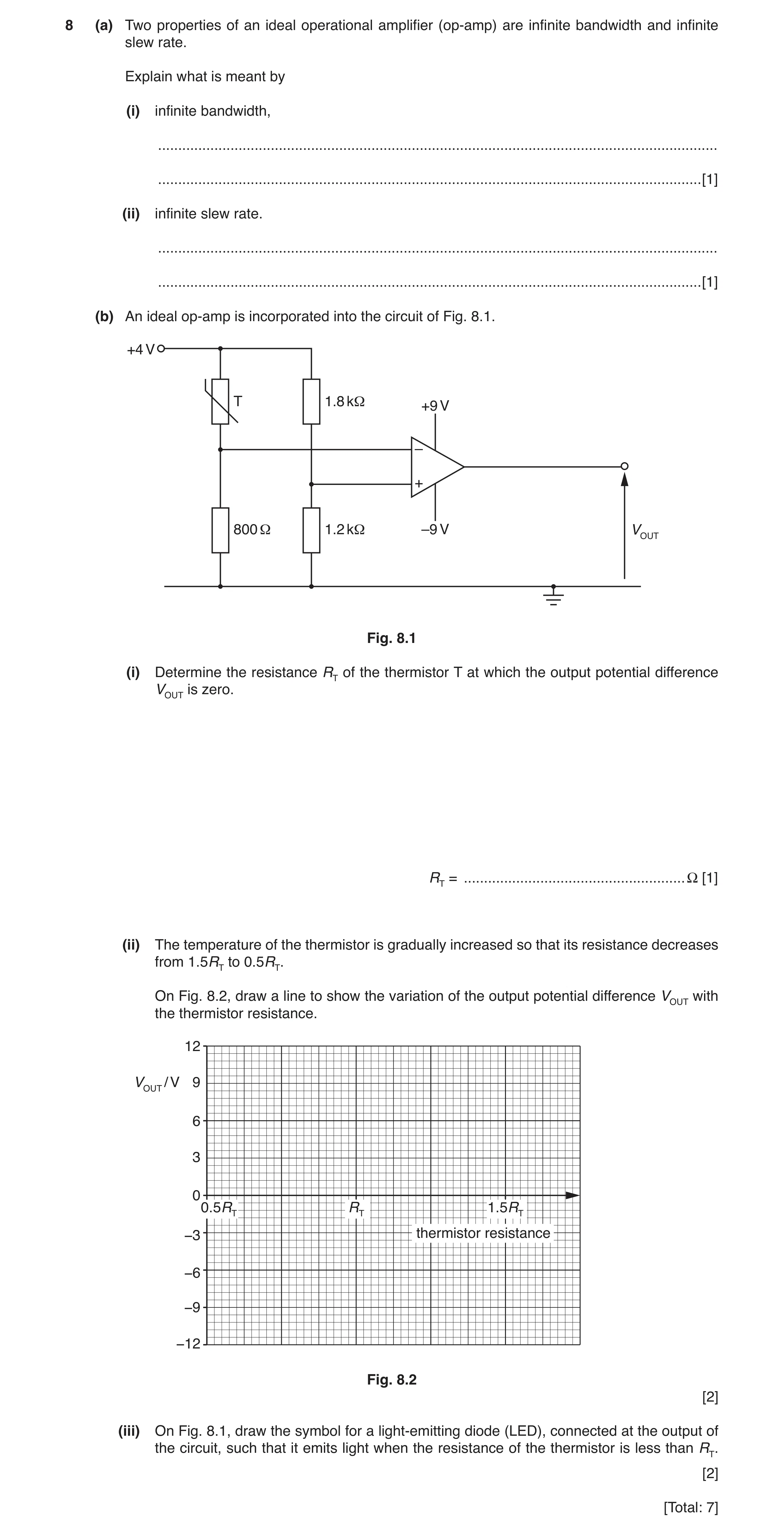 Question 4: (a) Two properties of an ideal operational amplifier (op-amp) are infinite bandwidth and infinite slew rate. Explain what is meant by (i) i…