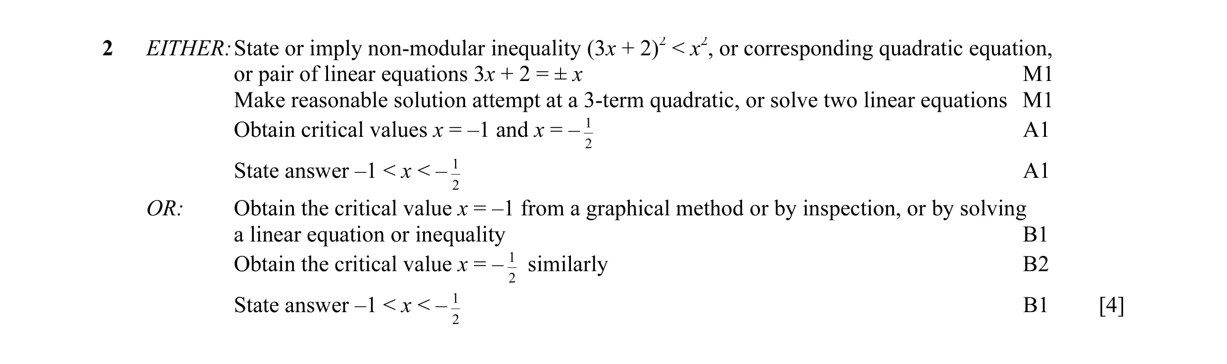 Mark scheme for question 8
