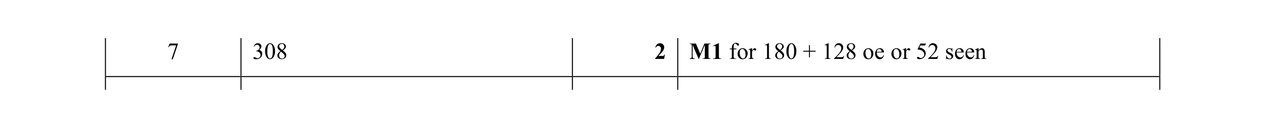 Mark scheme for question 18