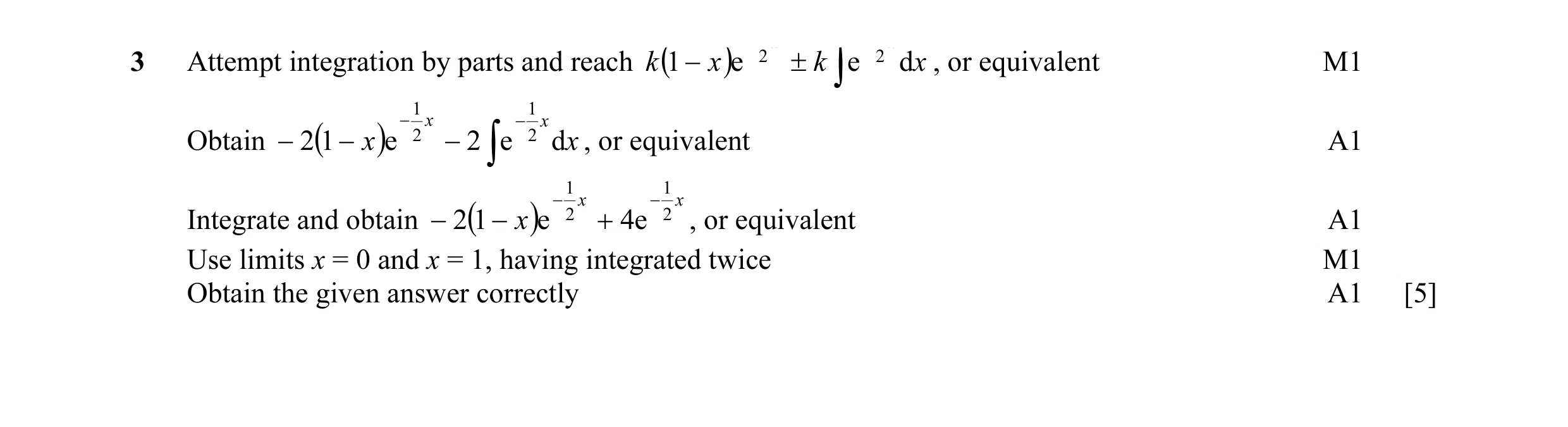Mark scheme for question 6