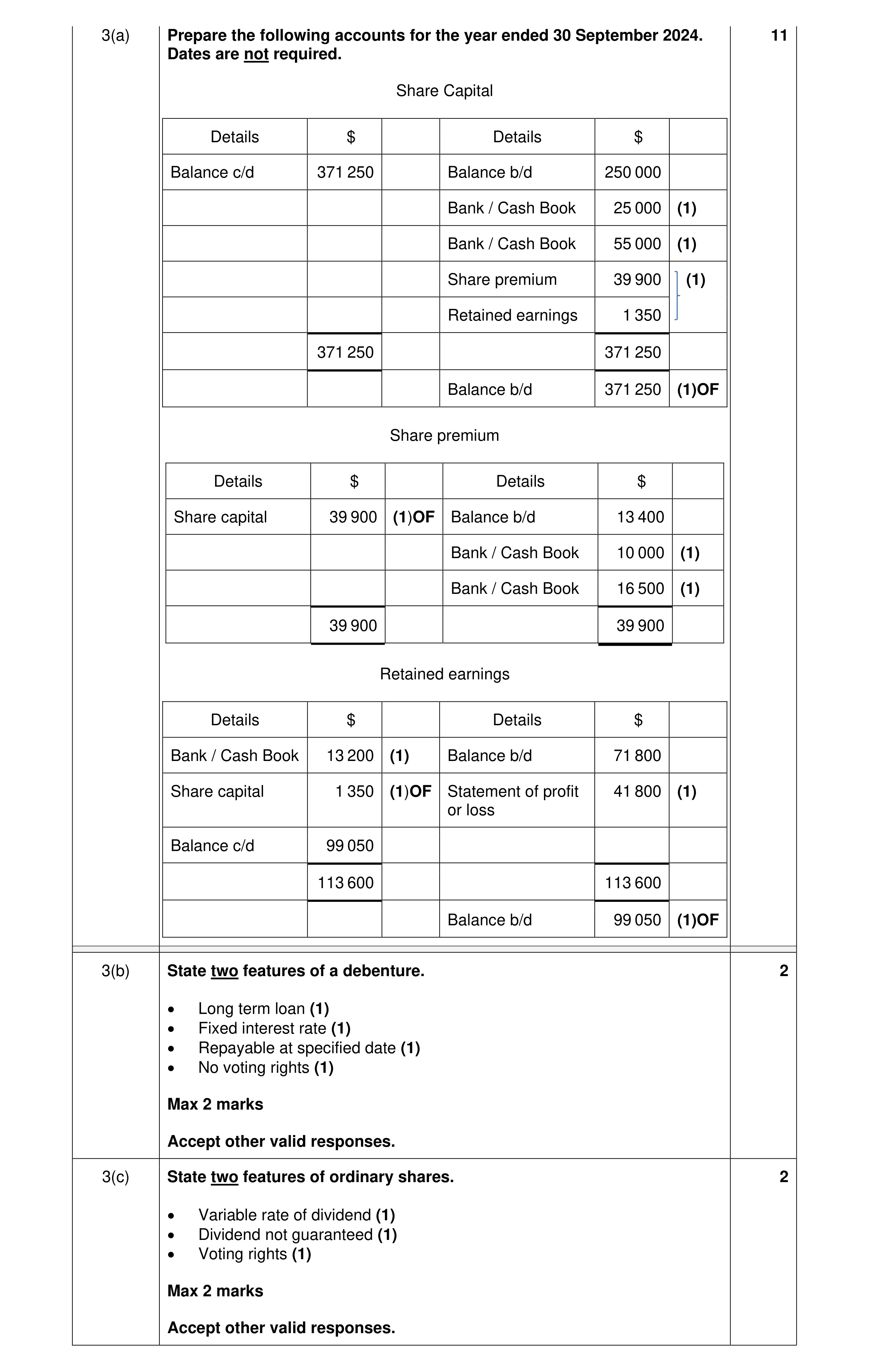 Mark scheme for question 48