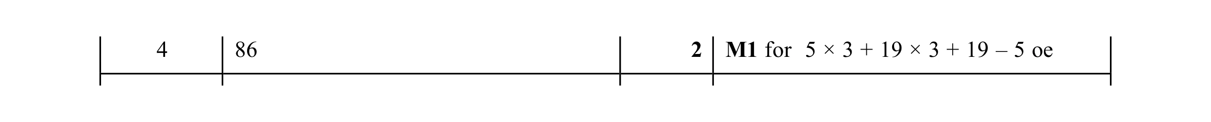 Mark scheme for question 84