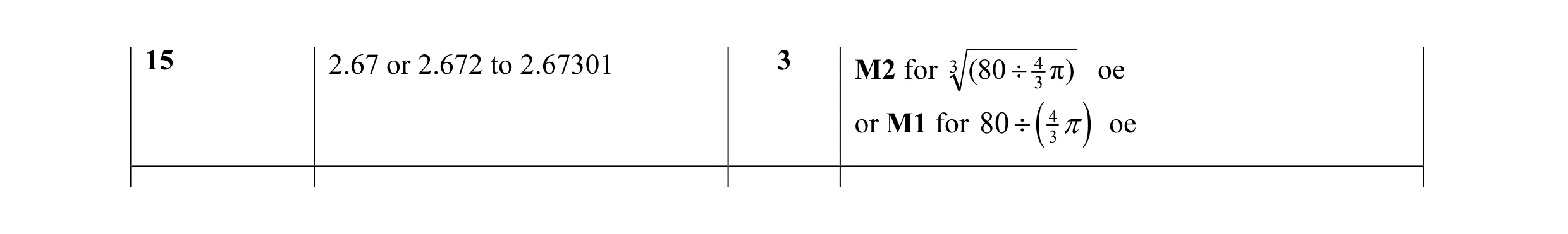 Mark scheme for question 7