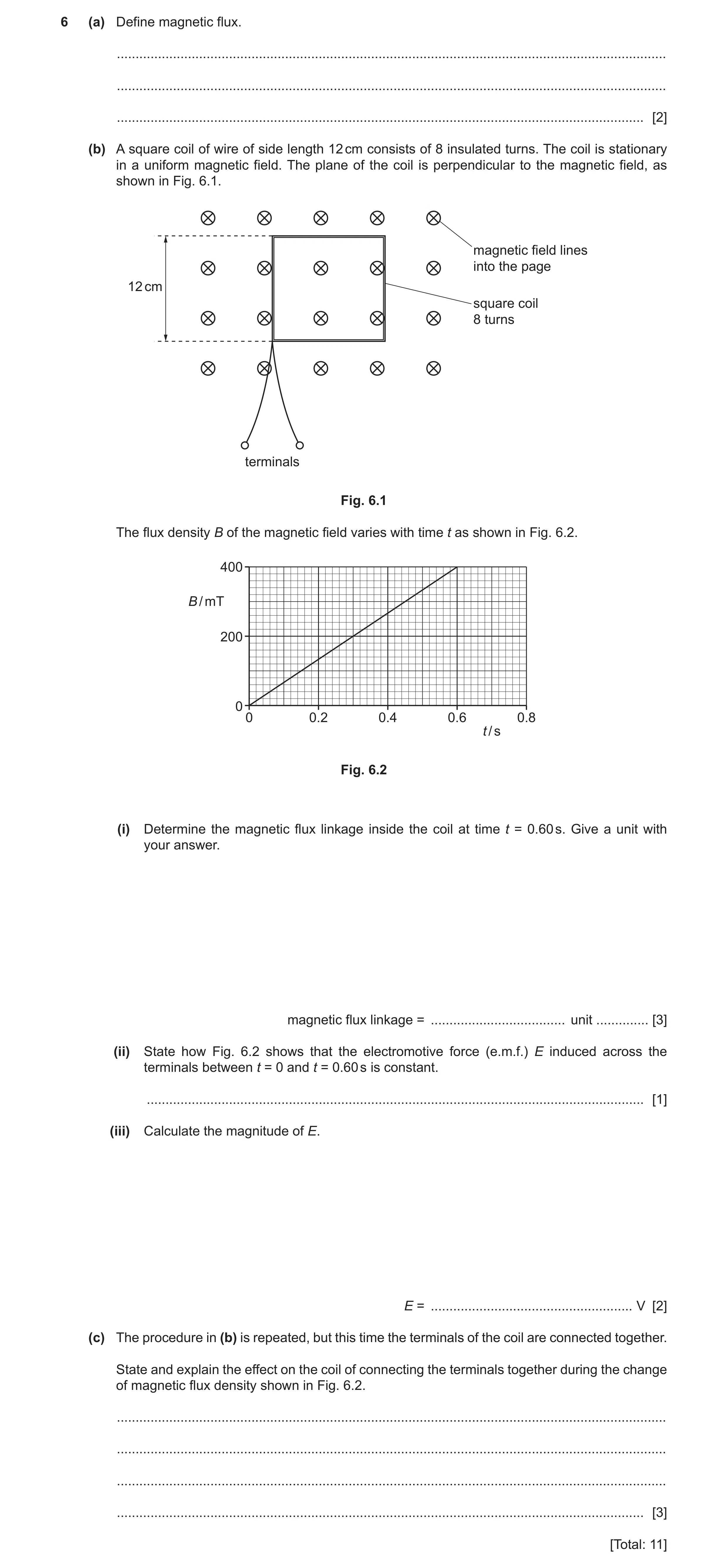 Question 32: (a) Define magnetic flux. .................................................................................................................…