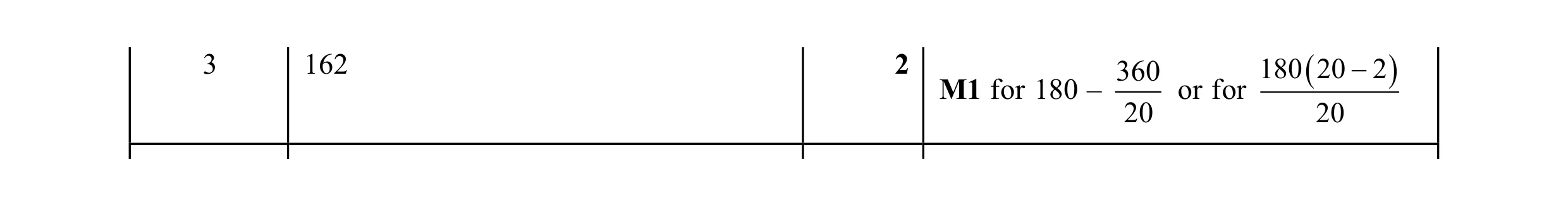 Mark scheme for question 77