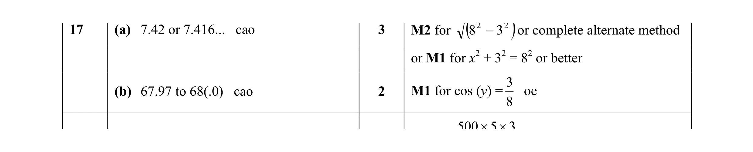 Mark scheme for question 6