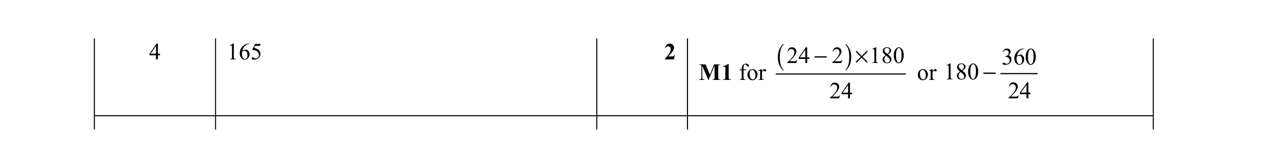 Mark scheme for question 38