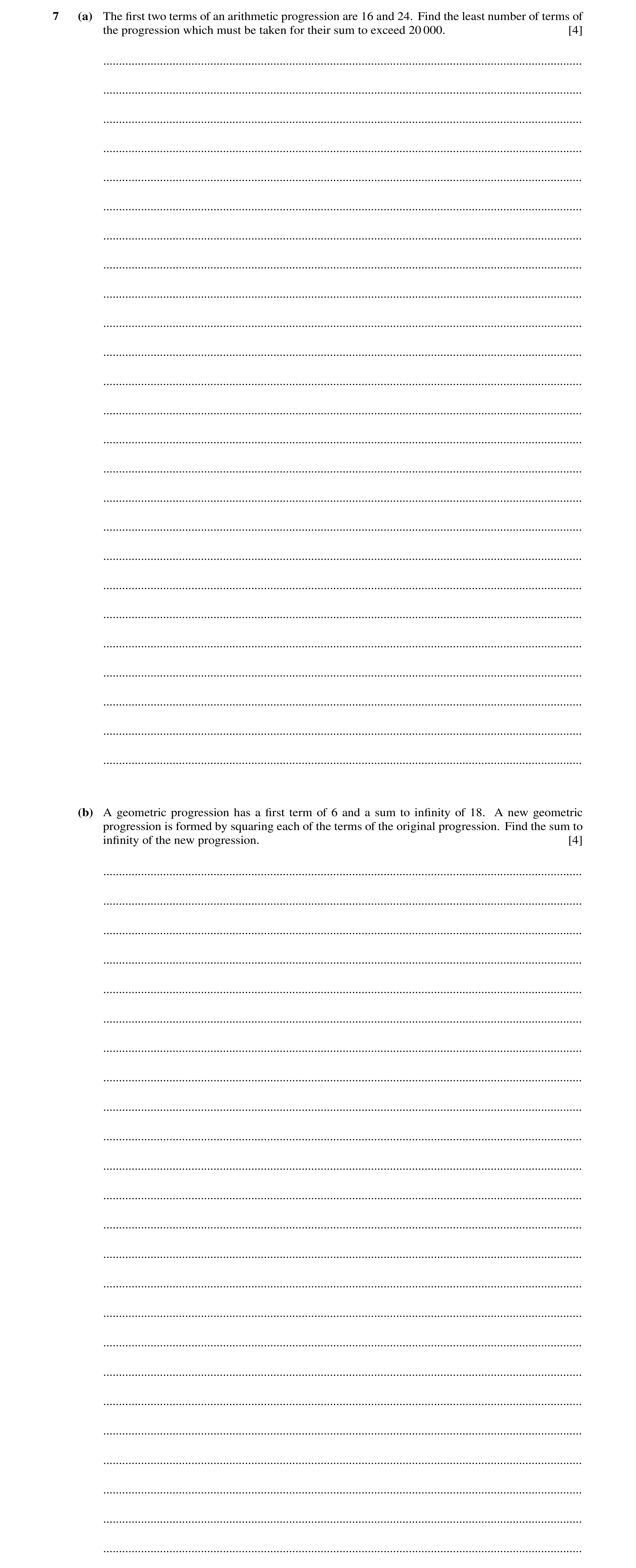 Question 45: (a) The ﬁrst two terms of an arithmetic progression are 16 and 24. Find the least number of terms of the progression which must be taken fo…