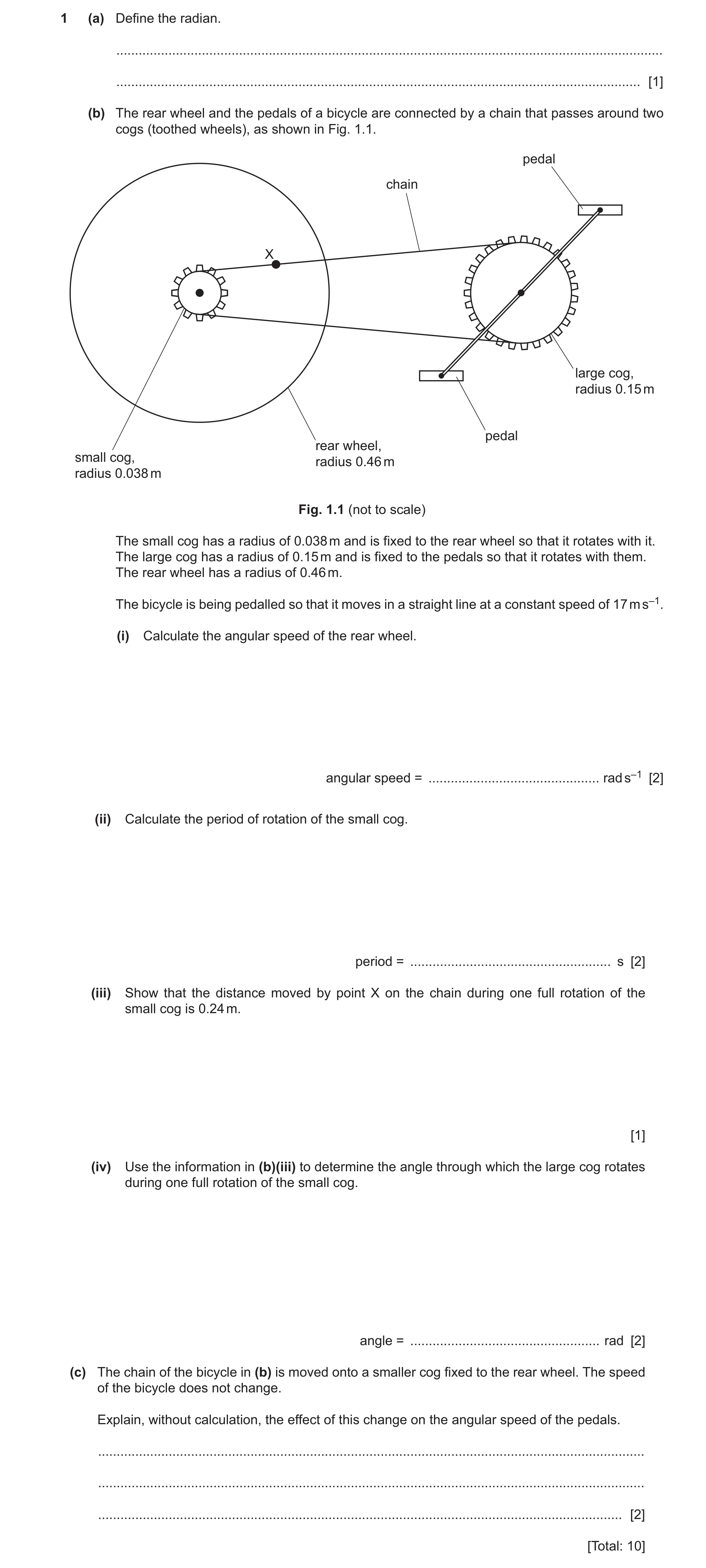 Question 32: (a) Define the radian. ....................................................................................................................…