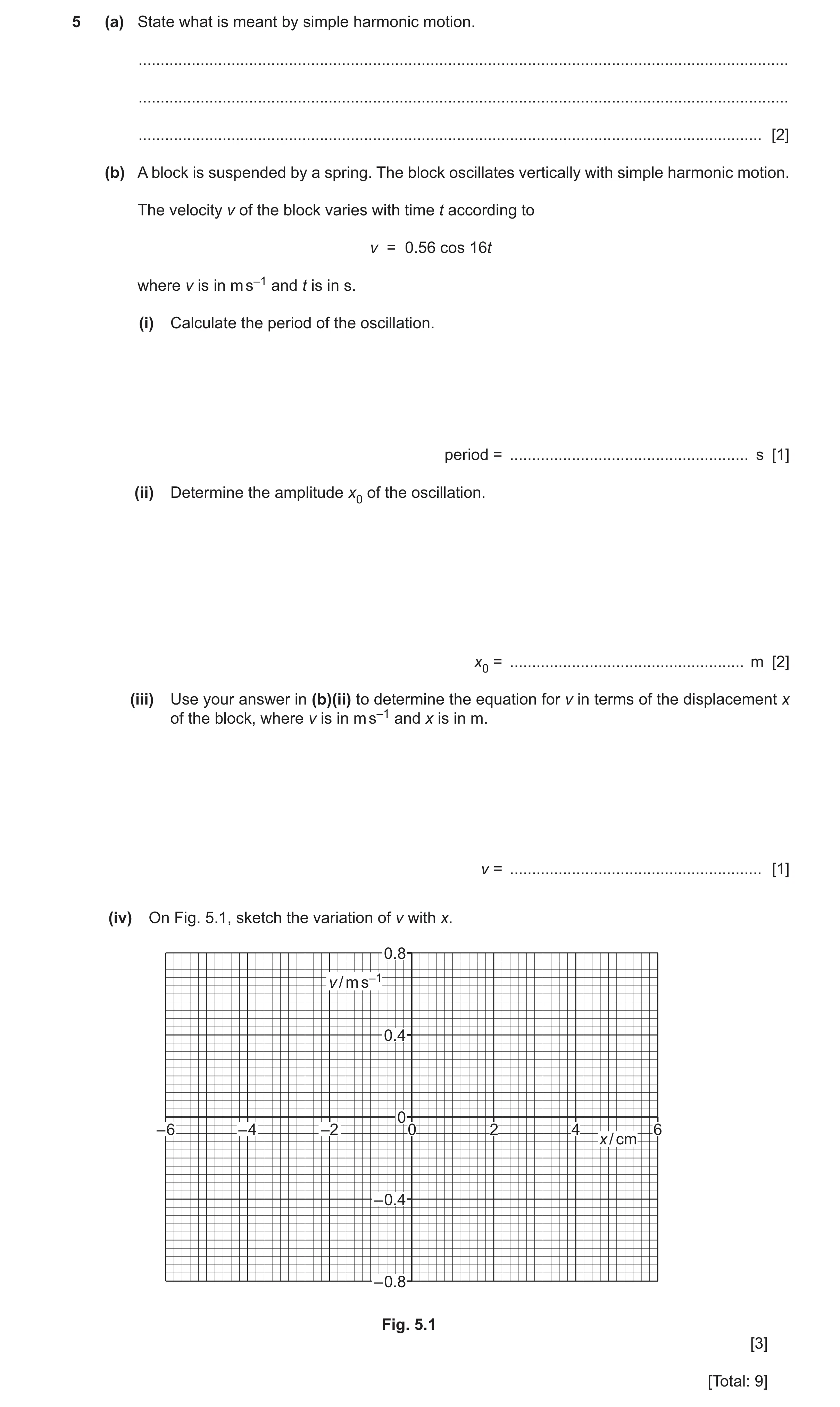 Question 53: (a) State what is meant by simple harmonic motion. ........................................................................................…