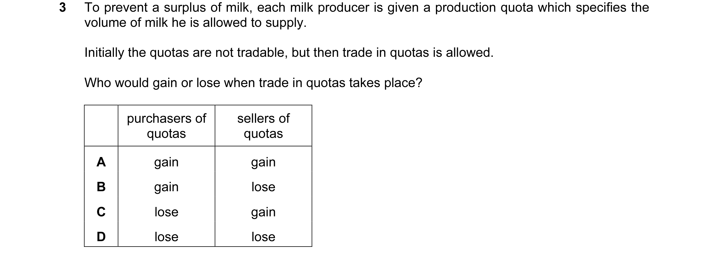 Question 6: To prevent a surplus of milk, each milk producer is given a production quota which specifies the volume of milk he is allowed to supply. In…