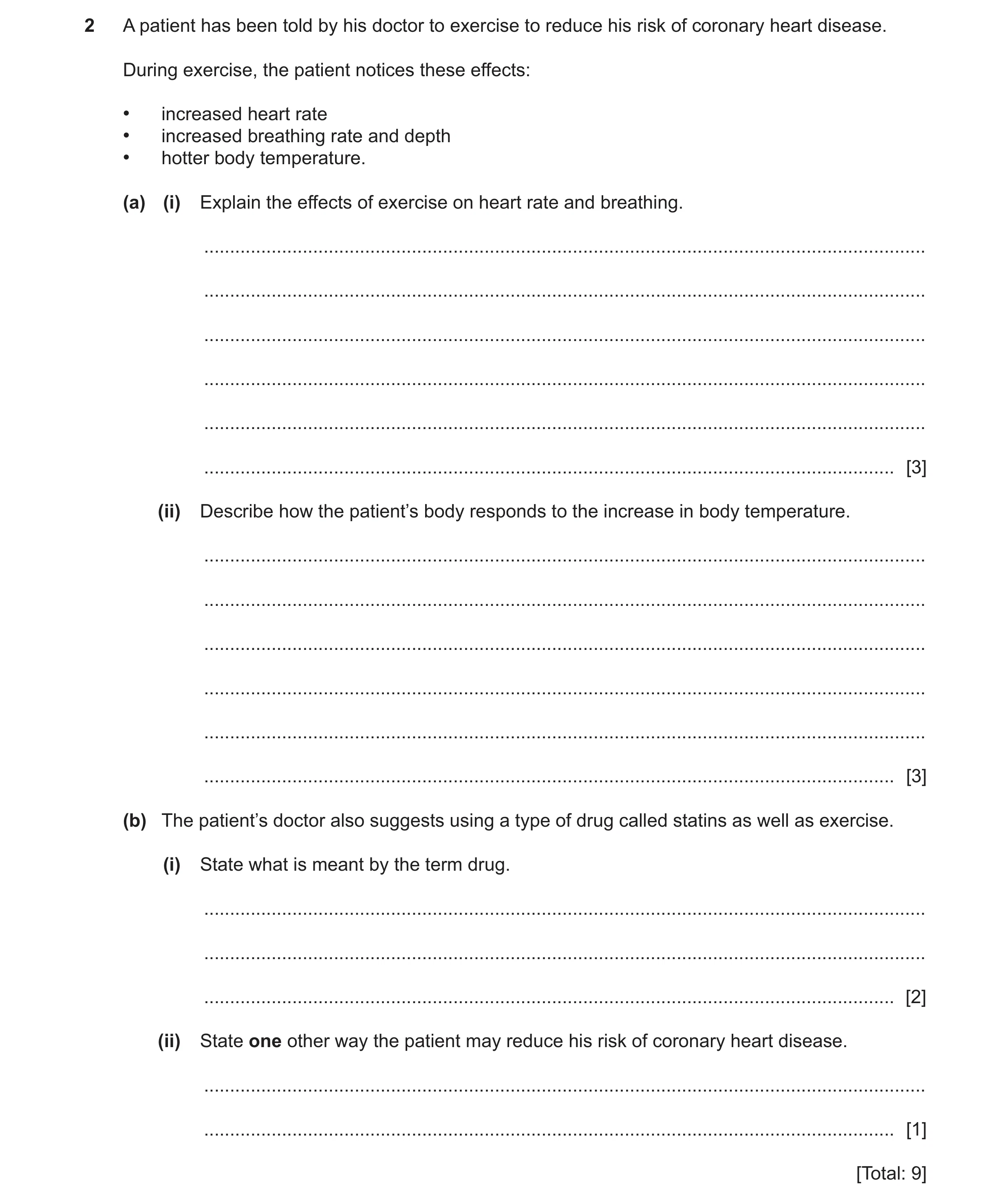 Question 22: A patient has been told by his doctor to exercise to reduce his risk of coronary heart disease. During exercise, the patient notices these …