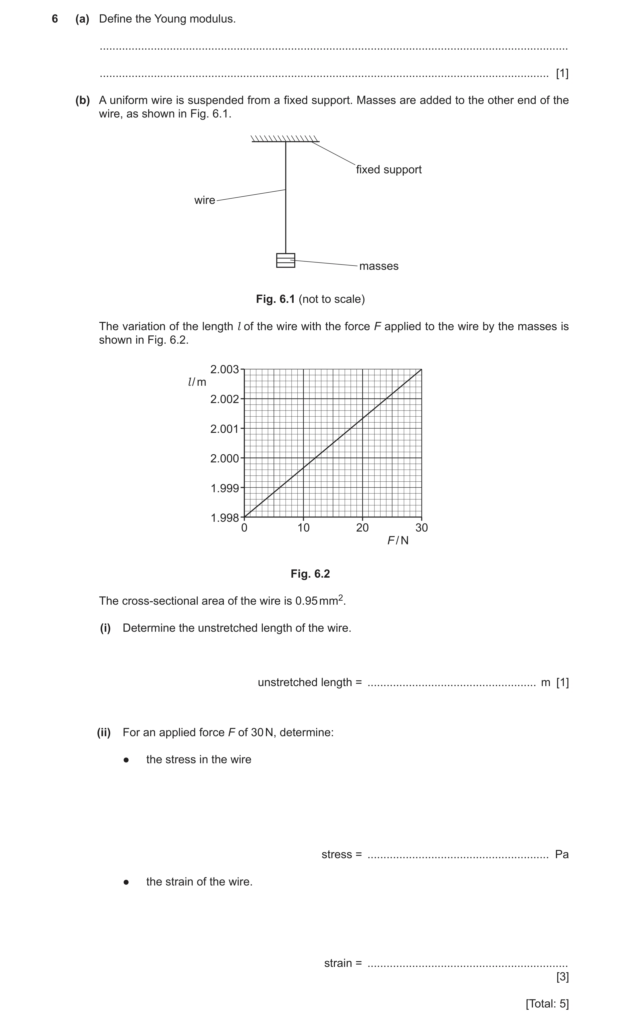 Question 9: (a) Define the Young modulus. .............................................................................................................…
