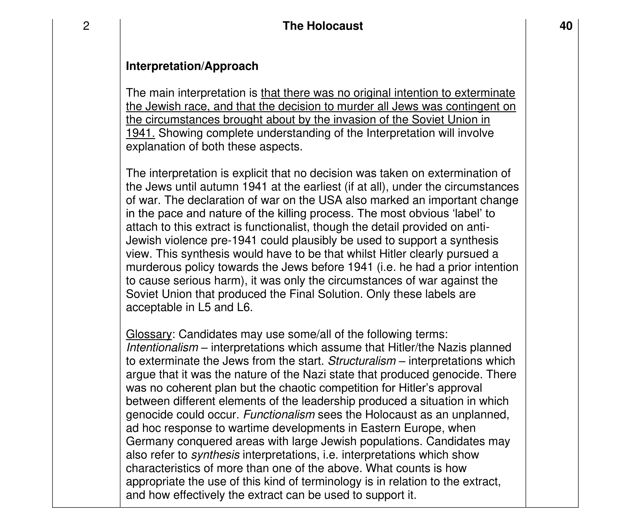 Mark scheme for question 32