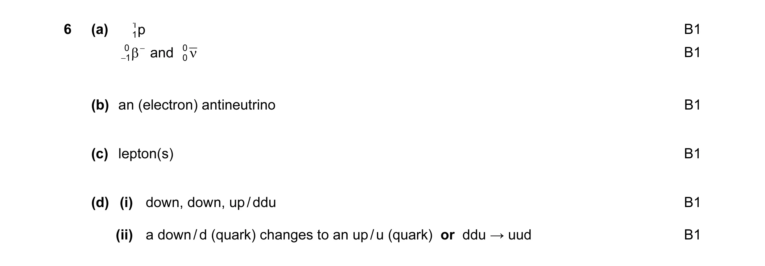 Mark scheme for question 26