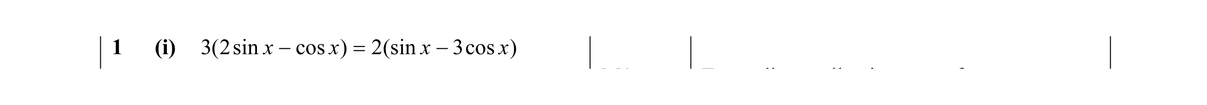 Mark scheme for question 5