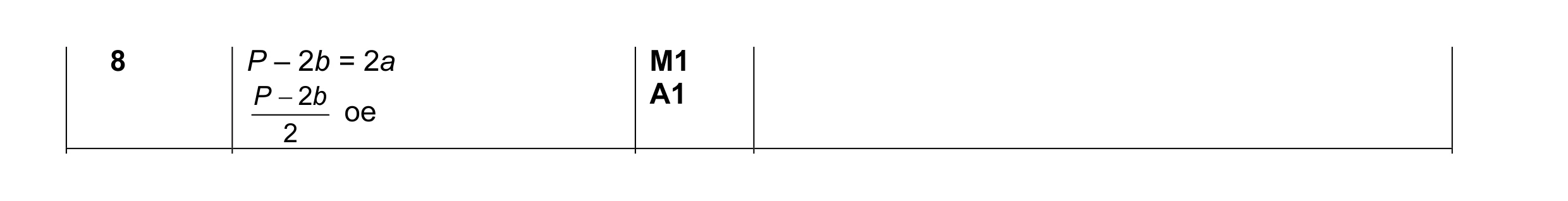 Mark scheme for question 4